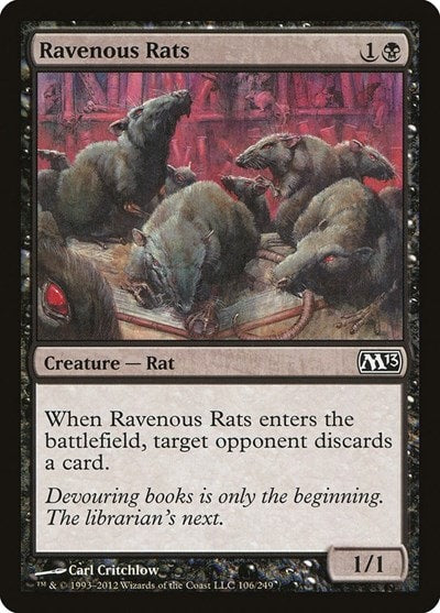 Ravenous Rats (M13) #106 Common Magic 2013 (M13) Magic: The Gathering: 2012