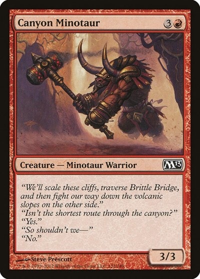 Canyon Minotaur (M13) #122 Common (Moderately Played) Magic 2013 (M13) Magic: The Gathering: 2012