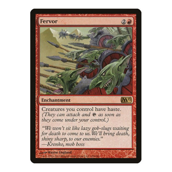 Fervor (M13) #129 Rare (Lightly Played) Magic 2013 (M13) Magic: The Gathering: 2012