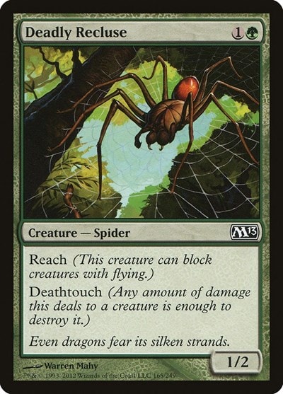 Deadly Recluse (M13) #165 Common (Moderately Played) Magic 2013 (M13) Magic: The Gathering: 2012