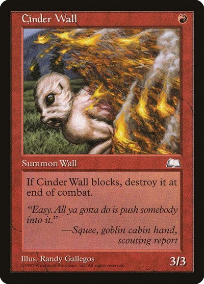 1997 Magic: Weatherlight (WTH) - Cinder Wall (#94, Common) (Lightly Played)