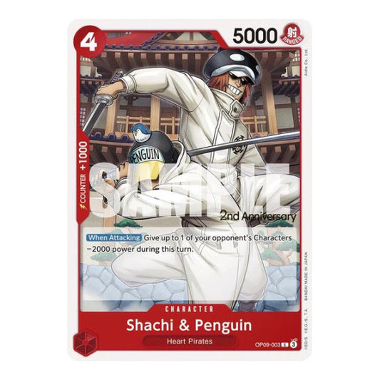 Shachi & Penguin (OP09 ANN) #OP09-003 Common (Near Mint) Emperors in the New World: 2nd Anniversary Tournament Cards One Piece Card Game: 2024