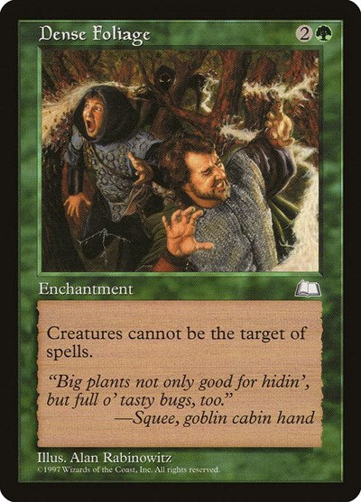 Dense Foliage (WTH) #124 Rare (Moderately Played) Weatherlight Magic: The Gathering: 1997