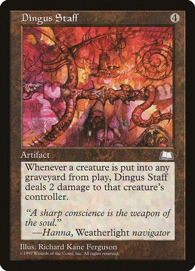Dingus Staff (WTH) #149 Uncommon (Heavily Played) Weatherlight Magic: The Gathering: 1997