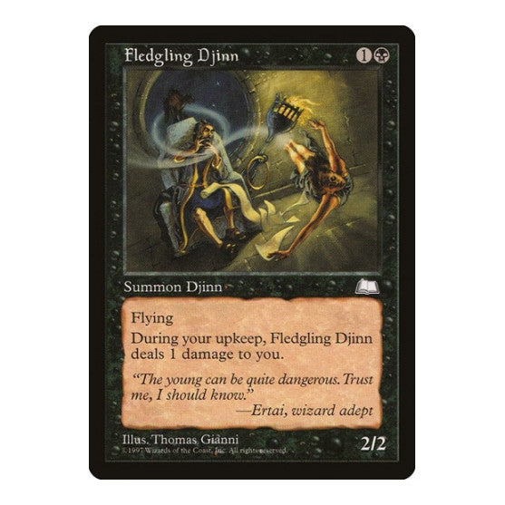 Fledgling Djinn (WTH) #69 Common (Moderately Played) Weatherlight Magic: The Gathering: 1997