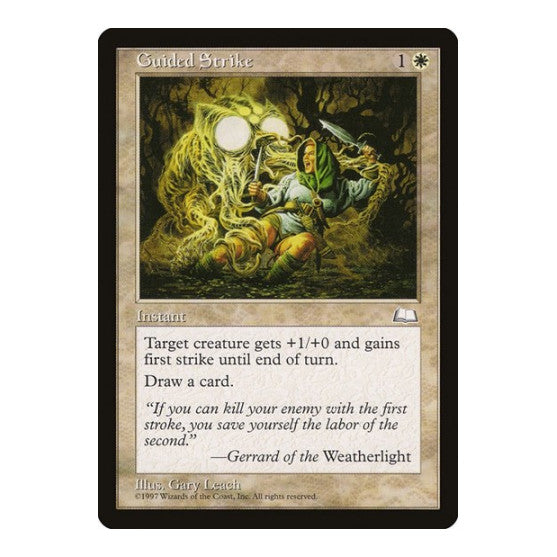 Guided Strike (WTH) #16 Common (Lightly Played) Weatherlight Magic: The Gathering: 1997