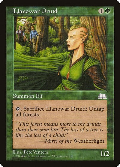 Llanowar Druid (WTH) #133 Common Weatherlight Magic: The Gathering: 1997