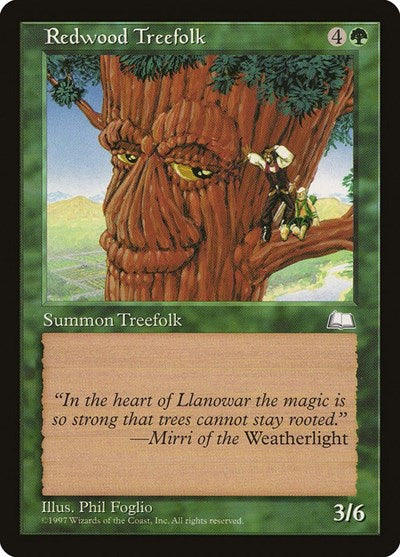 Redwood Treefolk (WTH) #138 Common (Moderately Played) Weatherlight Magic: The Gathering: 1997