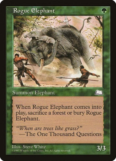 Rogue Elephant (WTH) #139 Common (Lightly Played) Weatherlight Magic: The Gathering: 1997