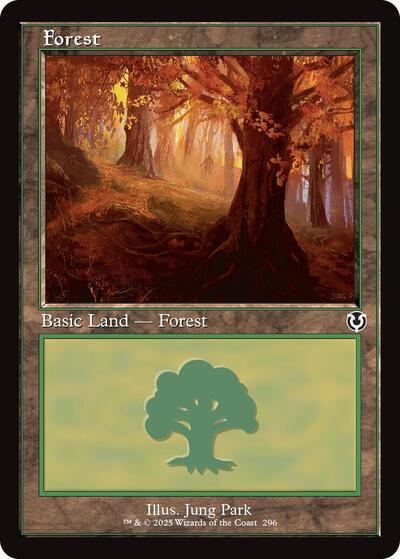 Forest 296 Retro Frame (INR) #296 Land (Foil Lightly Played) Innistrad Remastered Magic: The Gathering: 2025