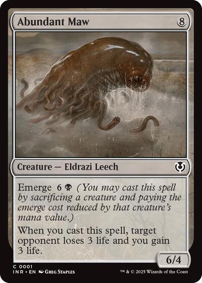 Abundant Maw (INR) #1 Common (Lightly Played) Innistrad Remastered Magic: The Gathering: 2025