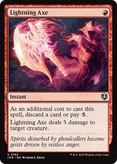 Lightning Axe (INR) #162 Uncommon (Lightly Played) Innistrad Remastered Magic: The Gathering: 2025