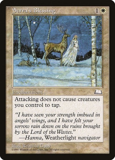 Serras Blessing (WTH) #25 Uncommon (Moderately Played) Weatherlight Magic: The Gathering: 1997