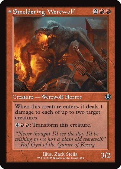 Smoldering Werewolf Retro Frame (INR) #465 Uncommon (Lightly Played) Innistrad Remastered Magic: The Gathering: 2025