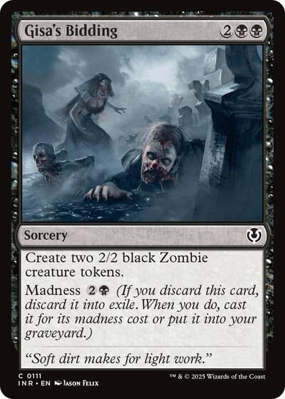 Gisas Bidding (INR) #111 Common (Lightly Played) Innistrad Remastered Magic: The Gathering: 2025