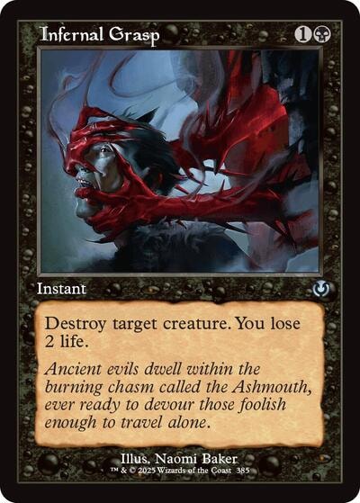 Infernal Grasp Retro Frame (INR) #385 Uncommon (Lightly Played) Innistrad Remastered Magic: The Gathering: 2025