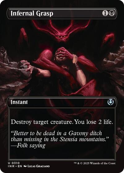 Infernal Grasp Borderless (INR) #310 Uncommon (Lightly Played) Innistrad Remastered Magic: The Gathering: 2025