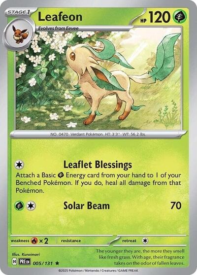 Leafeon (PRE) #005/131 Rare (Holofoil Lightly Played) SV: Prismatic Evolutions Pokemon: 2025