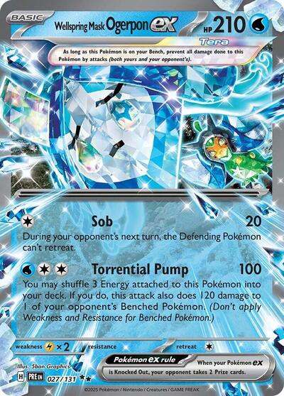 Wellspring Mask Ogerpon ex 027 131 (PRE) #027/131 Double Rare (Holofoil Near Mint) SV: Prismatic Evolutions Pokemon: 2025