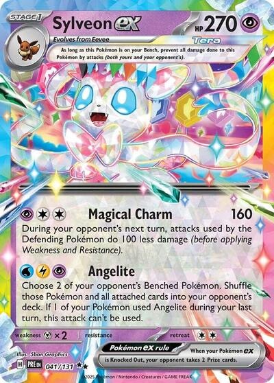 Sylveon ex - 041/131 (PRE) #041/131 Double Rare (Holofoil Near Mint) SV: Prismatic Evolutions Pokemon: 2025