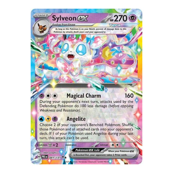 Sylveon ex - 041/131 (PRE) #041/131 Double Rare (Holofoil Near Mint) SV: Prismatic Evolutions Pokemon: 2025