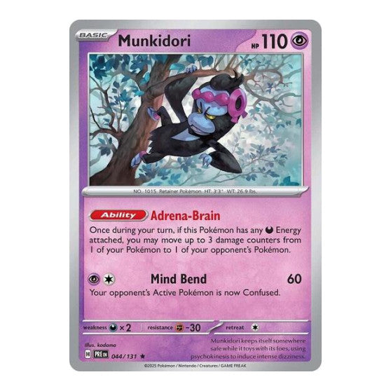 Munkidori (PRE) #044/131 Rare (Reverse Holofoil Near Mint) SV: Prismatic Evolutions Pokemon: 2025