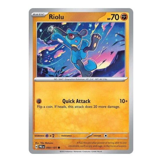 Riolu (PRE) #050/131 Common (Near Mint) SV: Prismatic Evolutions Pokemon: 2025