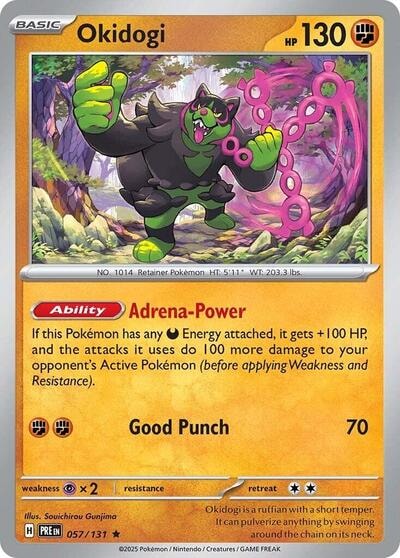 Okidogi (PRE) #057/131 Rare (Holofoil Lightly Played) SV: Prismatic Evolutions Pokemon: 2025