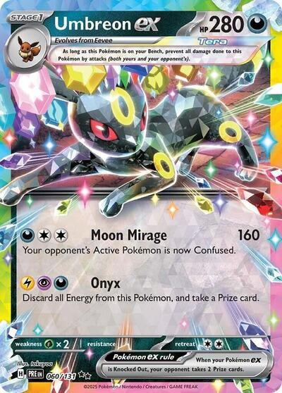 Umbreon ex - 060/131 (PRE) #060/131 Double Rare (Holofoil Near Mint) SV: Prismatic Evolutions Pokemon: 2025