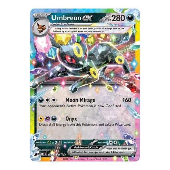 Umbreon ex - 060/131 (PRE) #060/131 Double Rare (Holofoil Near Mint) SV: Prismatic Evolutions Pokemon: 2025