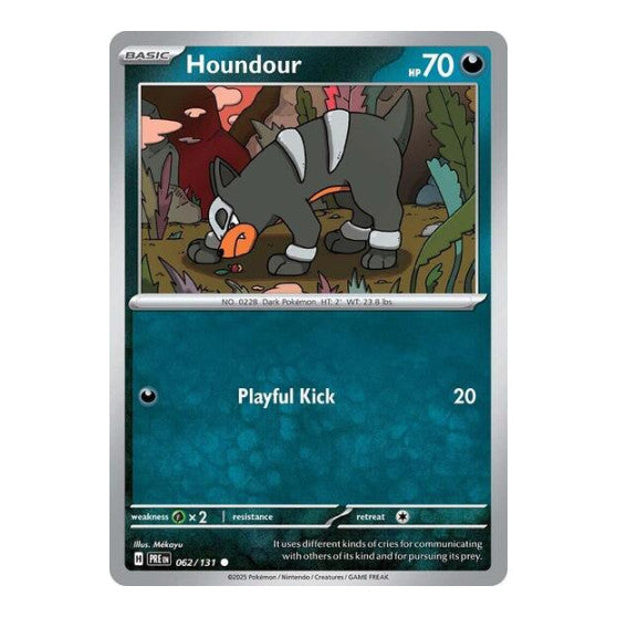 Houndour (PRE) #062/131 Common (Reverse Holofoil Moderately Played) SV: Prismatic Evolutions Pokemon: 2025