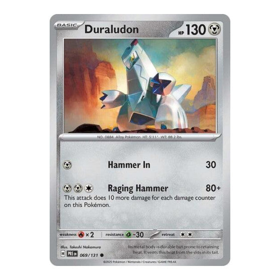 Duraludon (PRE) #069/131 Common (Reverse Holofoil Near Mint) SV: Prismatic Evolutions Pokemon: 2025