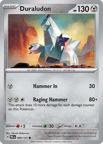 Duraludon (PRE) #069/131 Common (Reverse Holofoil Near Mint) SV: Prismatic Evolutions Pokemon: 2025