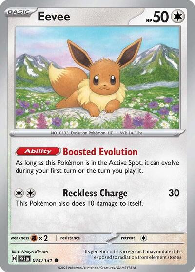 Eevee (PRE) #074/131 Common (Near Mint) SV: Prismatic Evolutions Pokemon: 2025