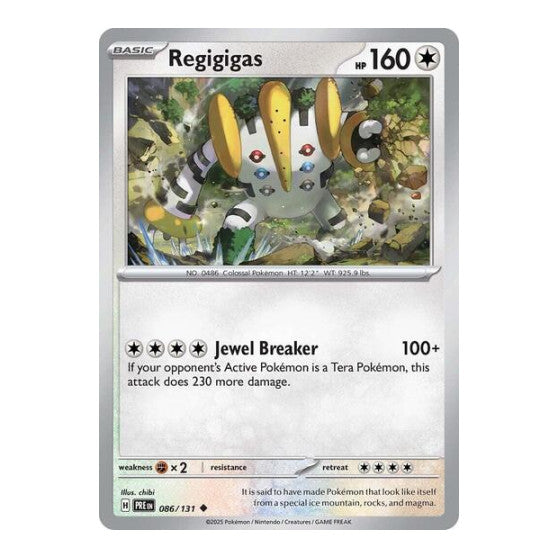 Regigigas (PRE) #086/131 Uncommon (Reverse Holofoil Moderately Played) SV: Prismatic Evolutions Pokemon: 2025