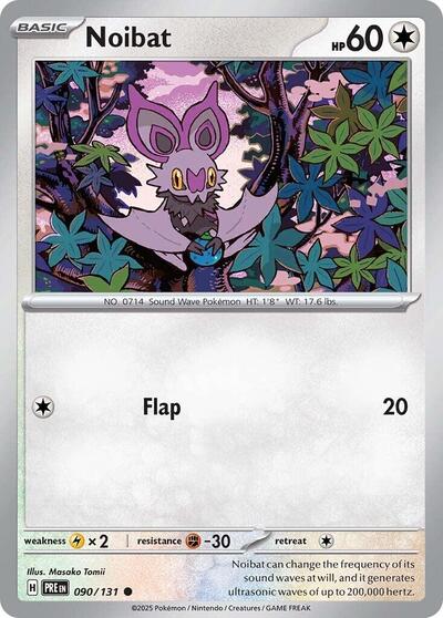 Noibat (PRE) #090/131 Common (Lightly Played) SV: Prismatic Evolutions Pokemon: 2025