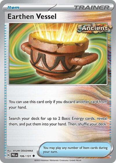 Earthen Vessel (PRE) #106/131 Uncommon (Reverse Holofoil Near Mint) SV: Prismatic Evolutions Pokemon: 2025