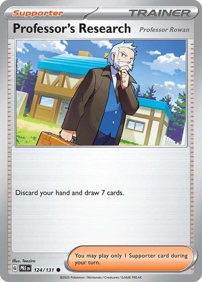 Professors Research Professor Rowan (PRE) #124/131 Common (Reverse Holofoil Near Mint) SV: Prismatic Evolutions Pokemon: 2025