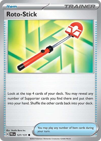 Roto Stick (PRE) #127/131 Common (Reverse Holofoil Near Mint) SV: Prismatic Evolutions Pokemon: 2025