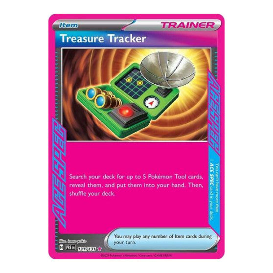 Treasure Tracker (PRE) #131/131 ACE SPEC Rare (Holofoil Near Mint) SV: Prismatic Evolutions Pokemon: 2025