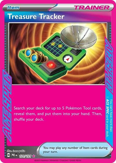 Treasure Tracker (PRE) #131/131 ACE SPEC Rare (Holofoil Near Mint) SV: Prismatic Evolutions Pokemon: 2025