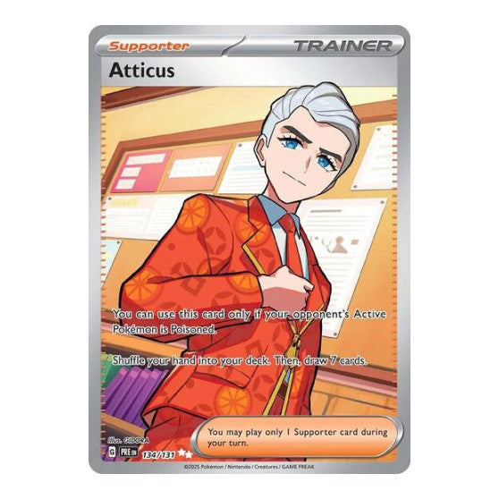 Atticus - 134/131 (PRE) #134/131 Ultra Rare (Holofoil Near Mint) SV: Prismatic Evolutions Pokemon: 2025