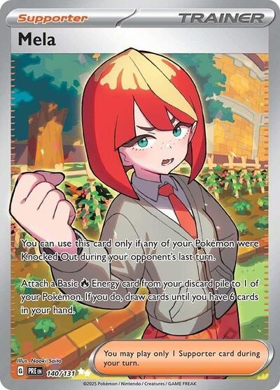 Mela (PRE) #140/131 Ultra Rare (Holofoil Near Mint) SV: Prismatic Evolutions Pokemon: 2025