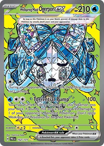Wellspring Mask Ogerpon ex 152 131 (PRE) #152/131 Special Illustration Rare (Holofoil Lightly Played) SV: Prismatic Evolutions Pokemon: 2025