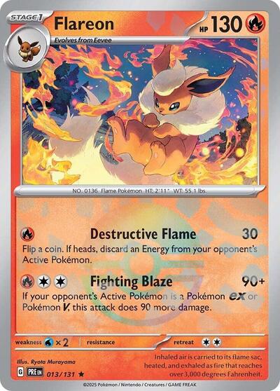 Flareon Poke Ball Pattern (PRE) #013/131 Rare (Holofoil Near Mint) SV: Prismatic Evolutions Pokemon: 2025