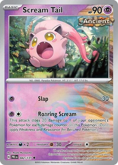 Scream Tail Poke Ball Pattern (PRE) #042/131 Uncommon (Holofoil Near Mint) SV: Prismatic Evolutions Pokemon: 2025
