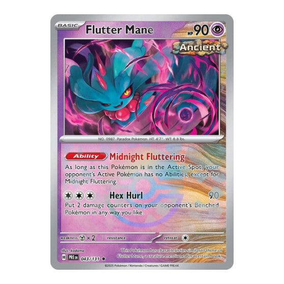 Flutter Mane (Poke Ball Pattern) (PRE) #043/131 Rare (Holofoil Near Mint) SV: Prismatic Evolutions Pokemon: 2025