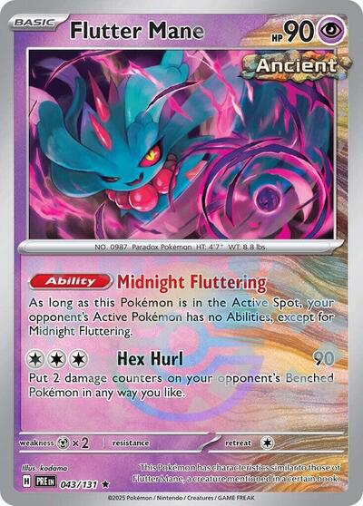 Flutter Mane Poke Ball Pattern (PRE) #043/131 Rare (Holofoil Near Mint) SV: Prismatic Evolutions Pokemon: 2025