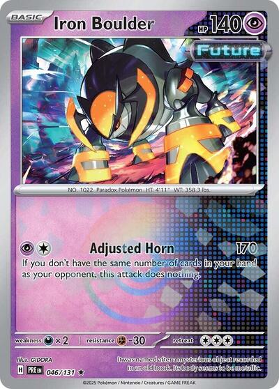 Iron Boulder Poke Ball Pattern (PRE) #046/131 Rare (Holofoil Near Mint) SV: Prismatic Evolutions Pokemon: 2025