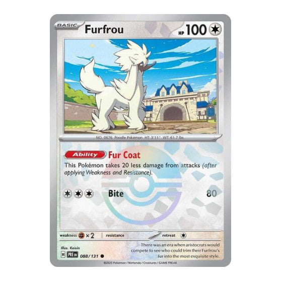 Furfrou (Poke Ball Pattern) (PRE) #088/131 Common (Holofoil Near Mint) SV: Prismatic Evolutions Pokemon: 2025
